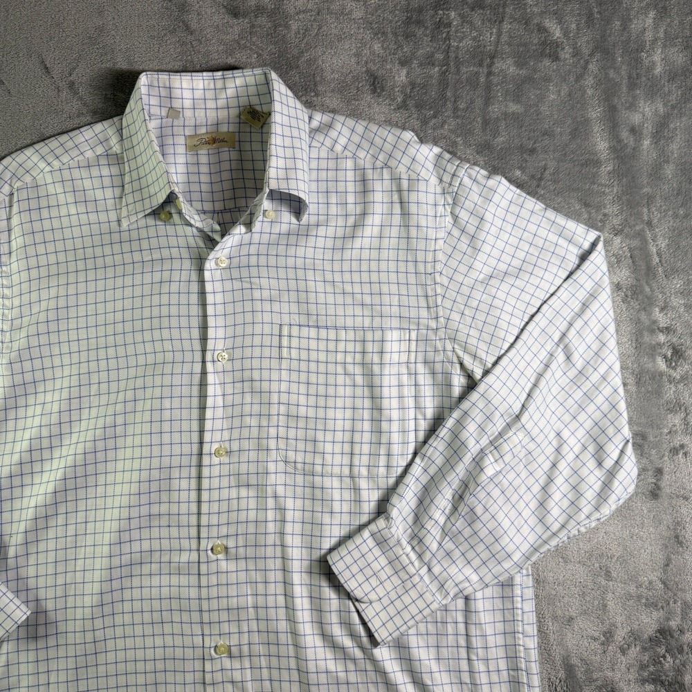 Peter Millar Button Down Shirt Plaid Checkered Long Sleeve Cotton L (read)